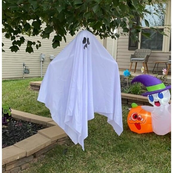 3 Pack Halloween Party Decoration 27.5" Hanging Ghosts, Cute Flying Ghost - Picture 1 of 2